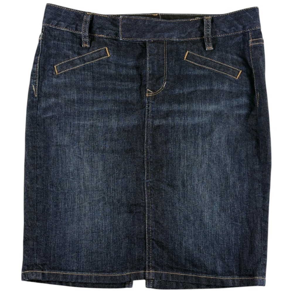 Gap Jeans Straight & Pencil Skirt Womens 26/2 Blue Denim Back Slit Stitched